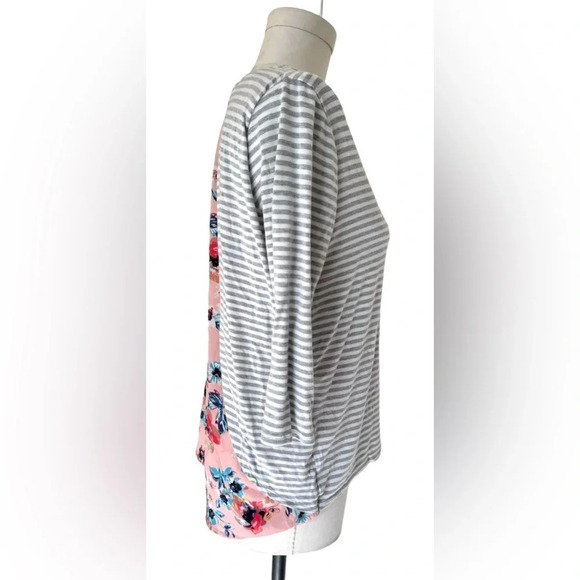 Cline Waterfall Back Detail Knit Top - Stitchfix - floral and stripe pattern - Picture 5 of 8